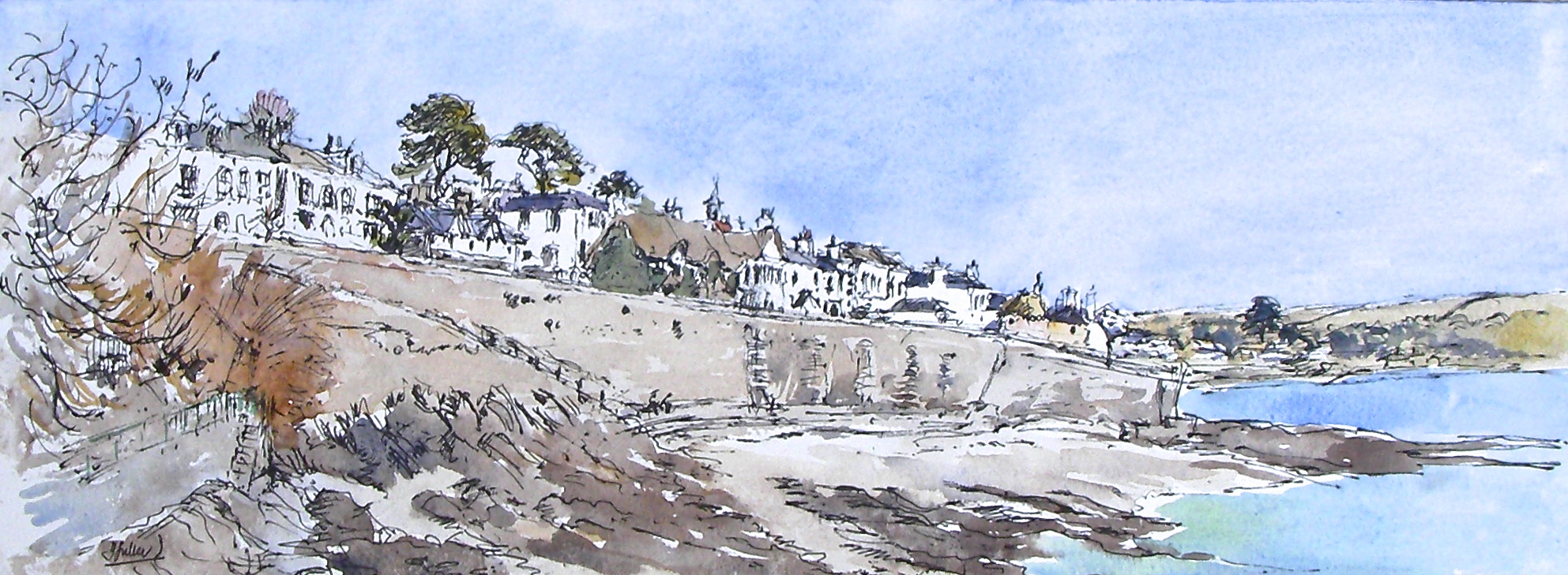 St Mawes Cottages above the great sea wall