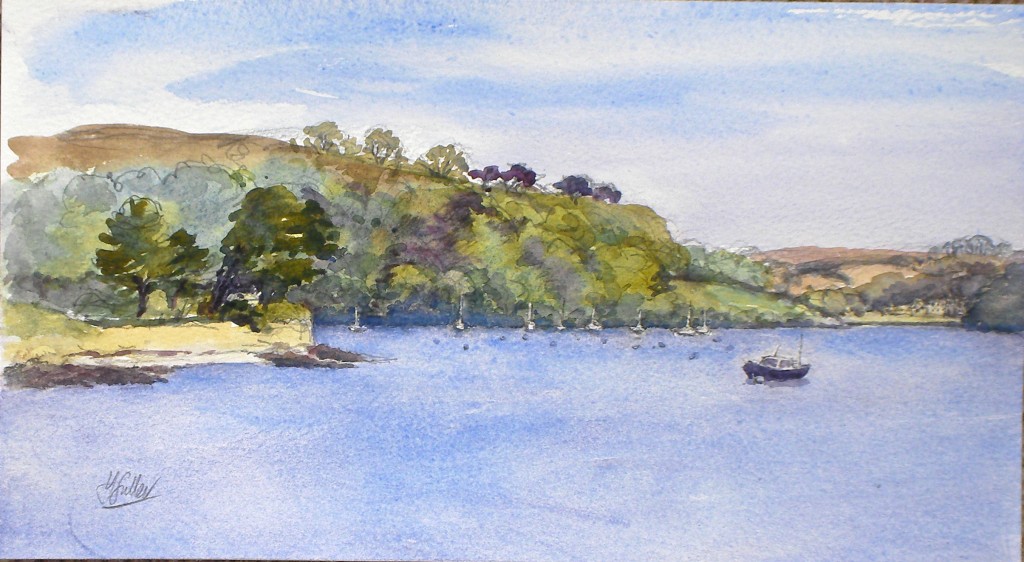  Place from Polvarth Point St Mawes water colour 6.5" x 12"